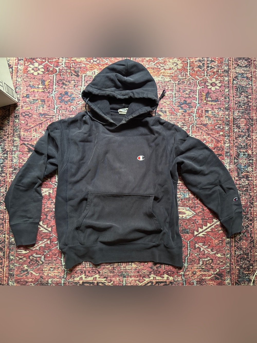 vintage: Champion Reverse Weave Men's Navy and Blue Hoodie